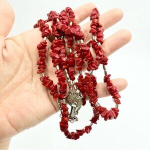 Signo Arte Chipped Red Turquoise Double strands Necklace